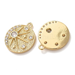 Pendentifs en laiton sertis de micro-pavés de zircone cubique en forme d'étoile et de lune&nbsp;LS-KK-A295-11A-G