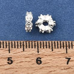 Messing Micro Pave klare Zirkonia Abstandsperlen&nbsp;KK-Z156-13S-02