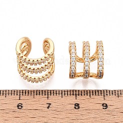 Orecchini a polsino in zircone chiaro con micro pavè di ottone&nbsp;EJEW-T047-86G