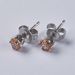 Zirkonia Ohrstecker&nbsp;EJEW-I209-09-4mm