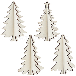 4 stile decorazioni natalizie in legno massello grezzo&nbsp;DJEW-WH20002-21A
