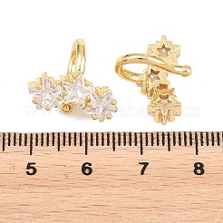 Orecchini a polsino in zircone chiaro con micro pavè di ottone&nbsp;EJEW-G471-40G