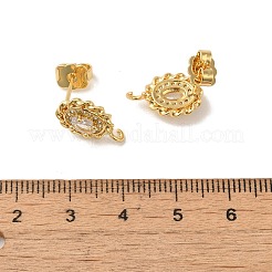 Risultati di orecchini a bottone ovali in ottone con placcatura a cremagliera&nbsp;EJEW-H004-06G