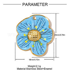304 Edelstahl-Emaille-Anhänger&nbsp;STAS-OY009-87G