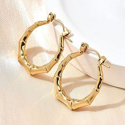 Boucles d'oreilles créoles en acier inoxydable 304 pour femmes&nbsp;EJEW-L296-082G