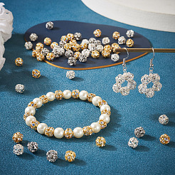 80 pz 4 colori perline di strass in ottone&nbsp;KK-TA0002-11B