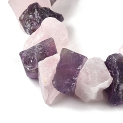 Natürliche Rosenquarz & Amethyst Perlenstränge&nbsp;G-I283-F10