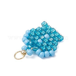 Colgantes de corona con cuentas de semillas de vidrio&nbsp;PALLOY-MZ00980-06