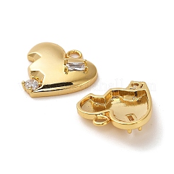 Pendentifs avec zircon cubiques à micro-pavés en laiton&nbsp;KK-P285-12G