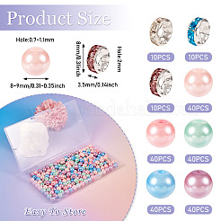 Kits de fabrication de perles d'espacement en verre et strass&nbsp;DIY-TA0010-41