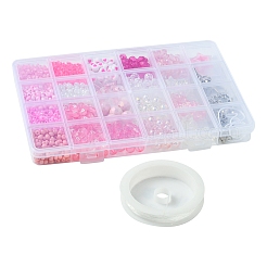 Kits de diy para hacer correas para teléfono móvil con cuentas de vidrio y acrílico&nbsp;DIY-FS0007-86