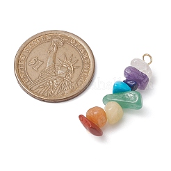 6 pièces ensemble de pendentifs en perles de pierres précieuses mélangées&nbsp;PALLOY-JF02769-02