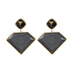 Pendientes colgantes de acero inoxidable 304 y acrílico&nbsp;EJEW-T054-04G