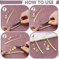 DIY Blumenbienen Legierung Emaille Anhänger Boolmarks Herstellungskits&nbsp;DIY-NB0013-97