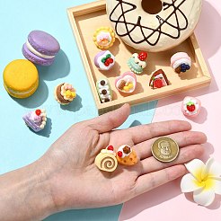 12 Stück 12 Stile süße Anstecknadeln aus Harz mit Obstkuchenmotiv&nbsp;JEWB-CJ0003-11