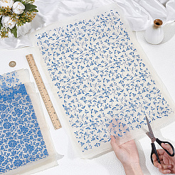 4 Stück 4 Stile Blumenmuster Papier Keramik Aufkleber&nbsp;DIY-GF0013-26