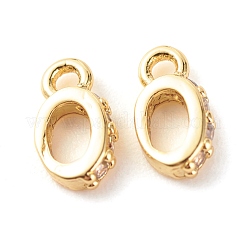 Latón micro pavimenta claro cubic zirconia encantos&nbsp;ZIRC-P094-11G-RS