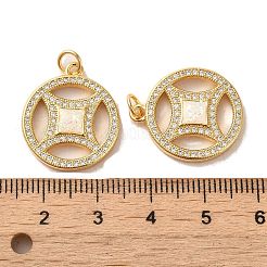 Kupfer Cash Messing Micro Pave Zirkonia mit synthetischen Opal Anhänger&nbsp;KK-D096-08G-02