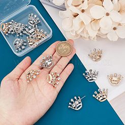 16 Stück 2 Farben Kristall Strass Krone Broschen&nbsp;JEWB-CA0001-10