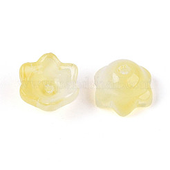 Tappi di perline di vetro verniciati a spruzzo trasparenti bicolore&nbsp;A-GLAA-Q089-002B-009