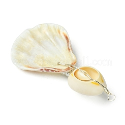 3 stücke 3 arten natürliche scallop shell große anhänger&nbsp;PALLOY-JF03375