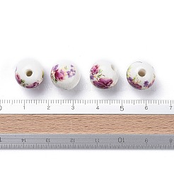 Porzellanperlen mit Blumenmuster&nbsp;X-CFF042Y