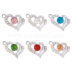 Pendenti con strass in lega 6 pz 6 colori&nbsp;FIND-TA0003-05