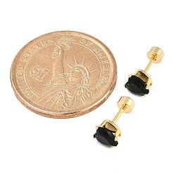 Bouchons d'oreille faux en verre en forme de cœur&nbsp;EJEW-H105-25G-E