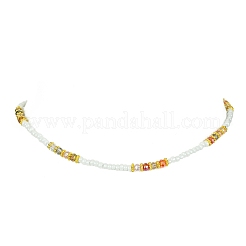 Collana con perline di semi di vetro e braccialetto elasticizzato&nbsp;SJEW-JS01285