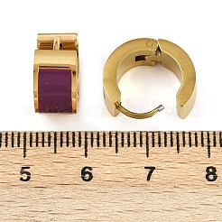 Orecchini a cerchio in acciaio inossidabile smaltato 304&nbsp;EJEW-K268-20G-03