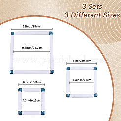 3 stes 3 stili di telai da ricamo a punto croce in plastica&nbsp;DIY-CP0012-44A