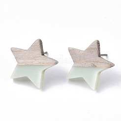 Harz & Holz Ohrstecker&nbsp;EJEW-N017-001A-C03