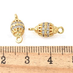 Breloques de connecteur en laiton micro pavé de zircone cubique&nbsp;KK-U056-25G