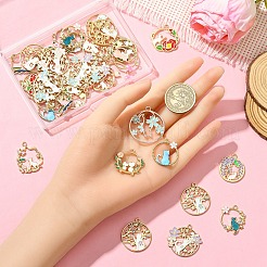 Colgantes de esmalte de aleación 36pcs 18 estilos&nbsp;ENAM-YW0005-12