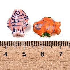 Perles de porcelaine de poissons à la main&nbsp;X-PORC-S446-M