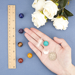 Perles de pierres précieuses naturelles et synthétiques sur le thème des chakras&nbsp;G-WH0007-03