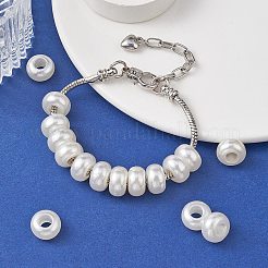 ABS Kunststoff Nachahmung Perle Rondelle großes Loch europäischen Perlen&nbsp;MACR-YW0002-87