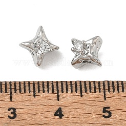 Messing Micro Pave klare Zirkonia Perlen&nbsp;CU-CBAC675-01P