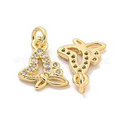 Latón micro pavimenta claro cubic zirconia encantos&nbsp;KK-Z044-15B