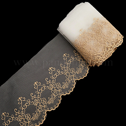 10 Yards Polyester-Spitzenband mit Blumenstickerei&nbsp;OCOR-GF0004-86