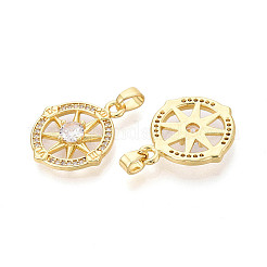 Pendentifs en laiton zircon cubique transparent&nbsp;KK-N259-06G