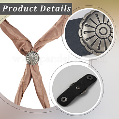 4 pièce 4 styles en cuir PU avec pinces à foulard en alliage&nbsp;FIND-CL0002-25