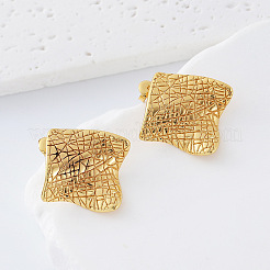 Boucles d'oreilles à clous en acier inoxydable 304 texturé pour femmes&nbsp;AM8265