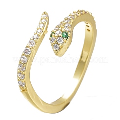 Verstellbare Messing Micro Pave Zirkonia Schlangenmanschettenringe&nbsp;ZIRC-I049-36