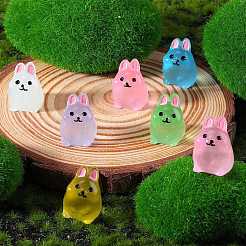 Décorations d'affichage en résine lumineuse lapin 36 couleurs&nbsp;DJEW-SZ0001-09