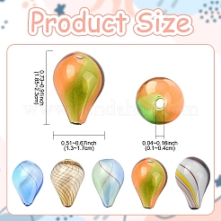10 pz 5 stili trasparenti perline di vetro soffiato fatte a mano a forma di globo&nbsp;GLAA-YW0005-75