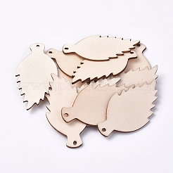 Gros pendentifs en bois non teint&nbsp;WOOD-TAC0003-43