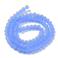 Brins de perles en verre dépoli imitation jade&nbsp;GLAA-F029-JM4mm-B04