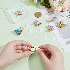 37 Stück Manschettenknöpfe mit Schmetterlings-Strass und Acrylknöpfen&nbsp;HJEW-PH02308