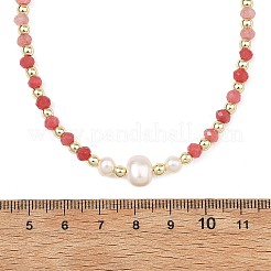 Colliers de perles de culture d'eau douce naturelles et de pierres précieuses aux couleurs dégradées&nbsp;NJEW-JN06316-02